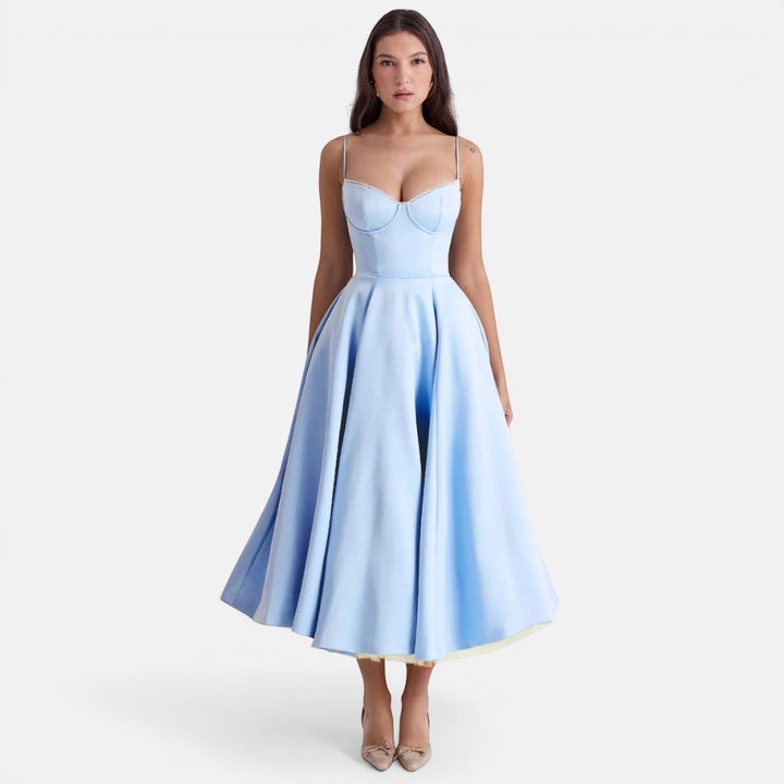 Laurior | Robe longue en satin pour femme, coupe élégante, tenue de soirée formelle