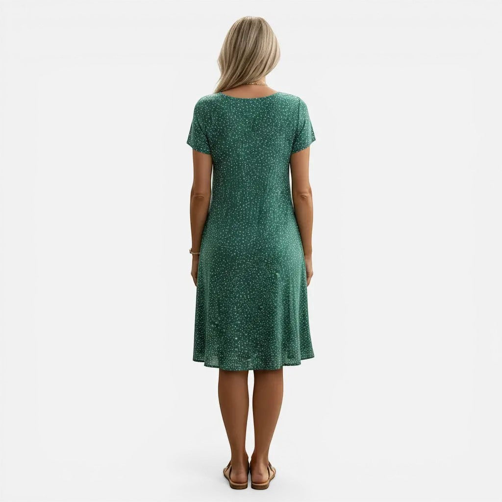 Laurior | Robe midi à pois pour femme, coupe décontractée et légère vue arriere