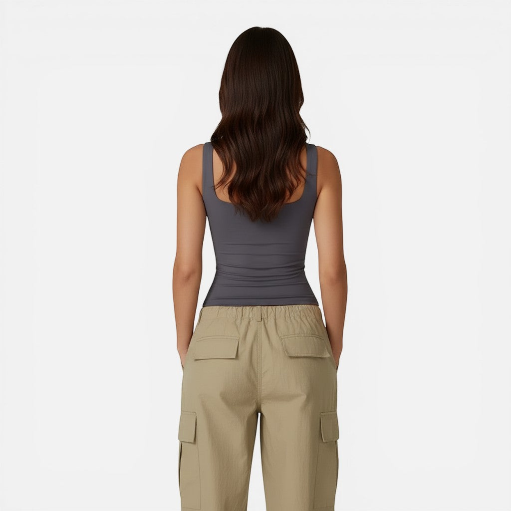 Laurior | Débardeur slim fit à encolure carrée pour femme, idéal pour l'été