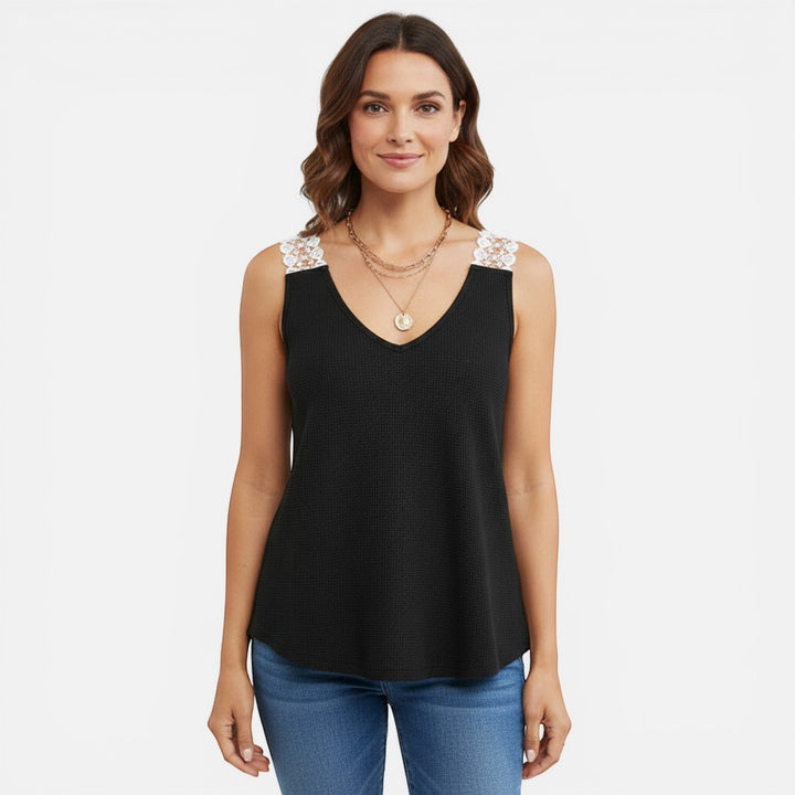 Laurior | Débardeur sans manches en dentelle pour femme, tenue décontractée pour l'été