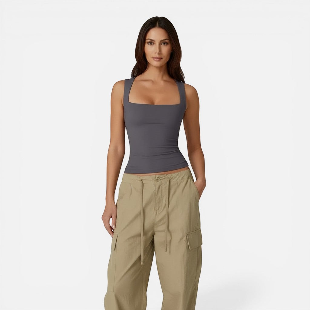 Laurior | Débardeur slim fit à encolure carrée pour femme, idéal pour l'été