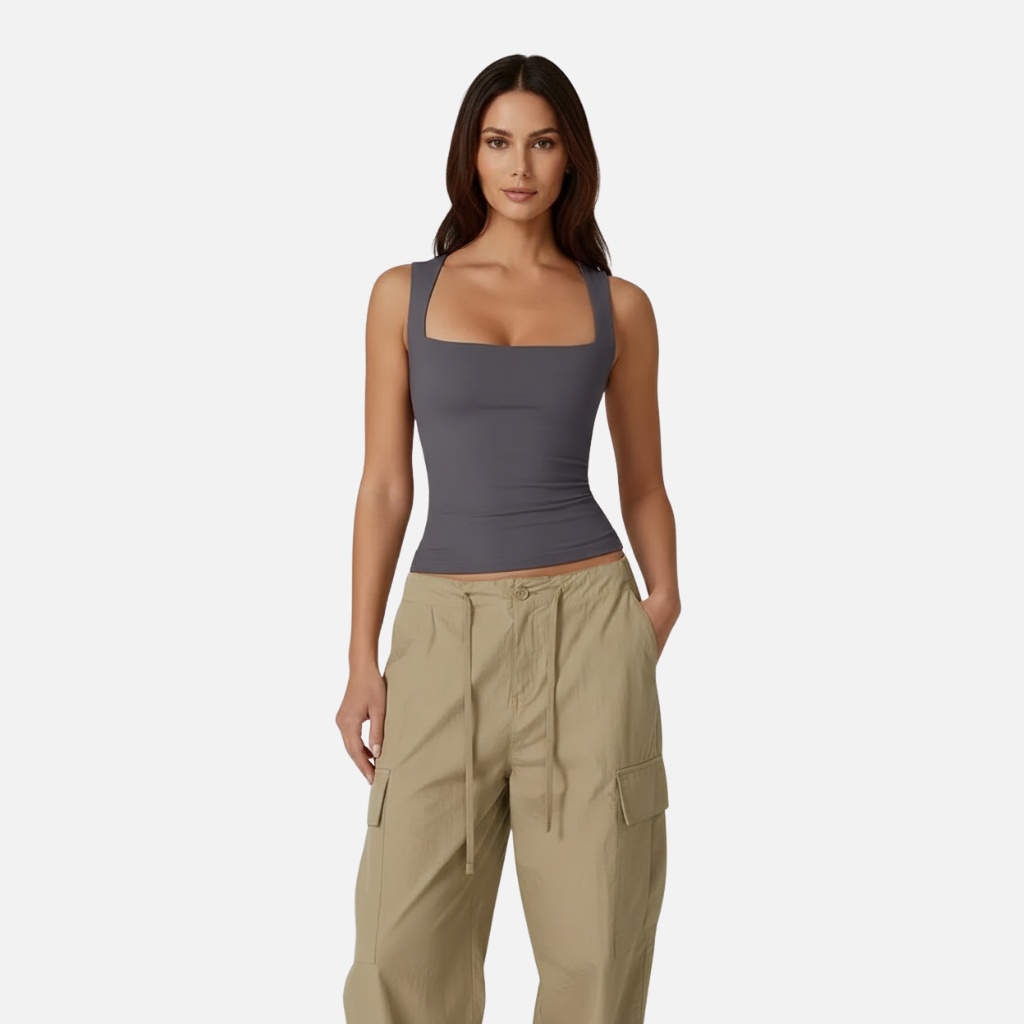 Laurior | Débardeur slim fit à encolure carrée pour femme, idéal pour l'été