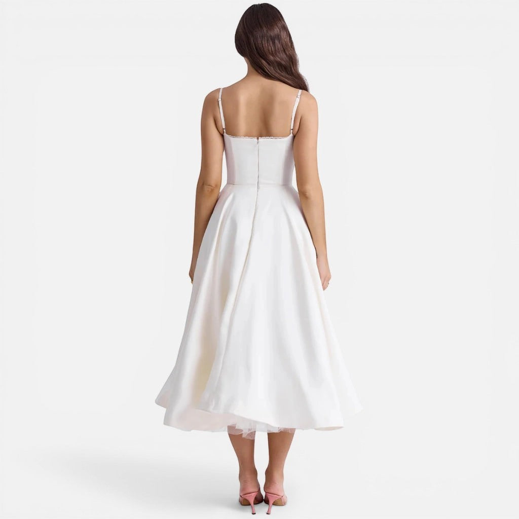 Laurior | Robe longue en satin pour femme, coupe élégante, tenue de soirée formelle