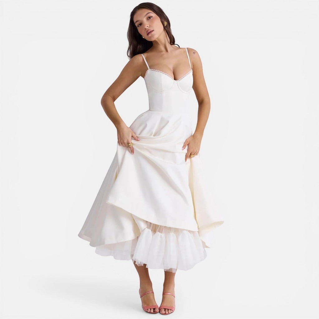 Laurior | Robe longue en satin pour femme, coupe élégante, tenue de soirée formelle