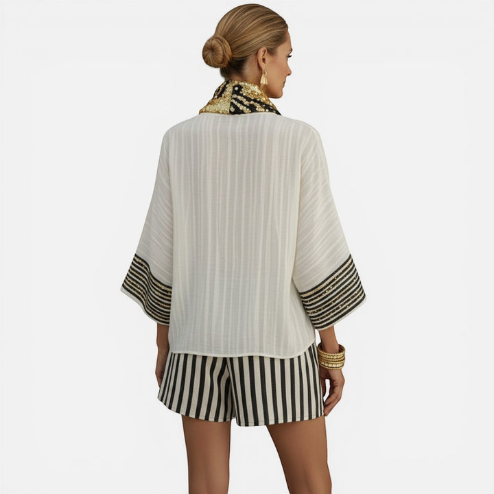 Laurior | Ensemble lounge pour femme avec écharpe – Coupe décontractée