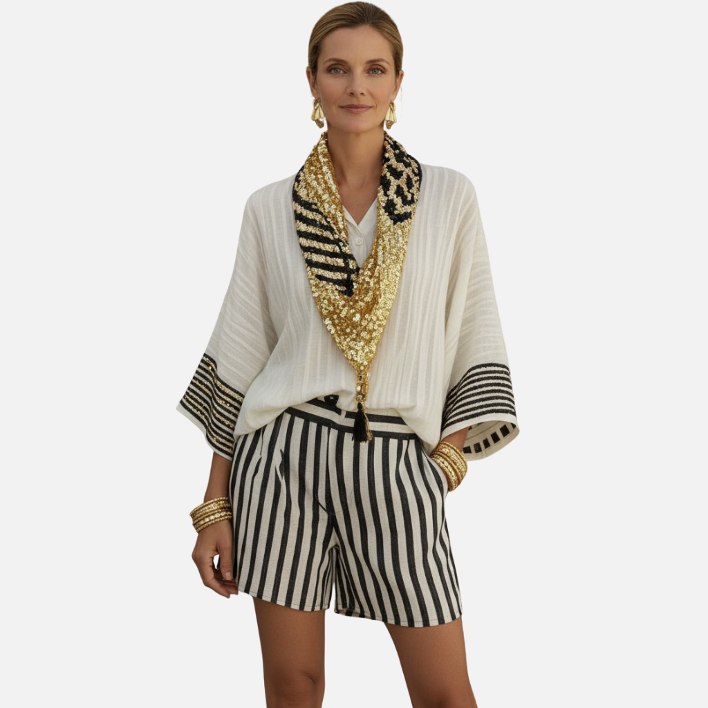 Laurior | Ensemble lounge pour femme avec écharpe – Coupe décontractée