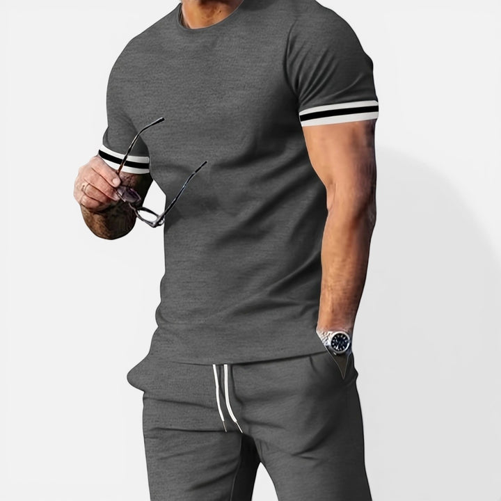 Laurior | Ensemble d’Été Deux Pièces Décontracté Coupe Slim pour Homme