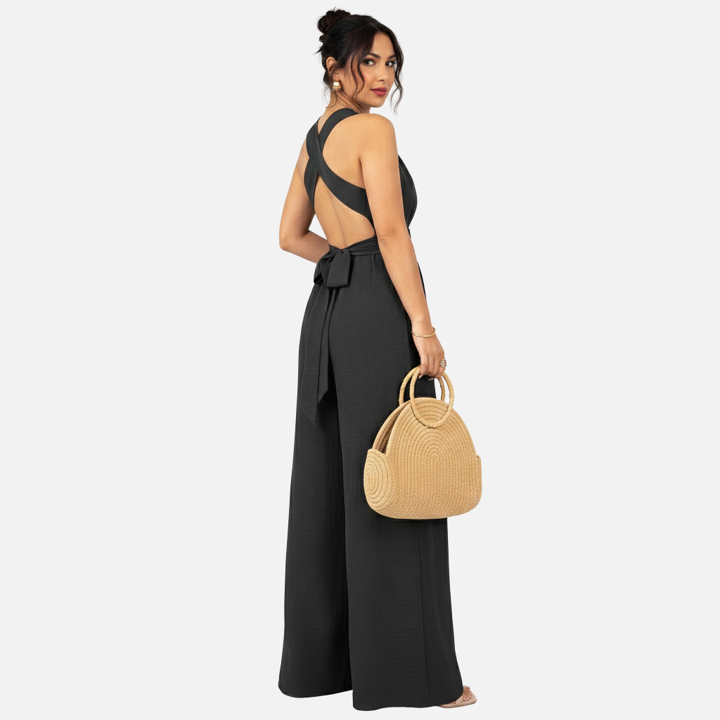 Laurior | Combinaison habillée dos nu pour femme, coupe large