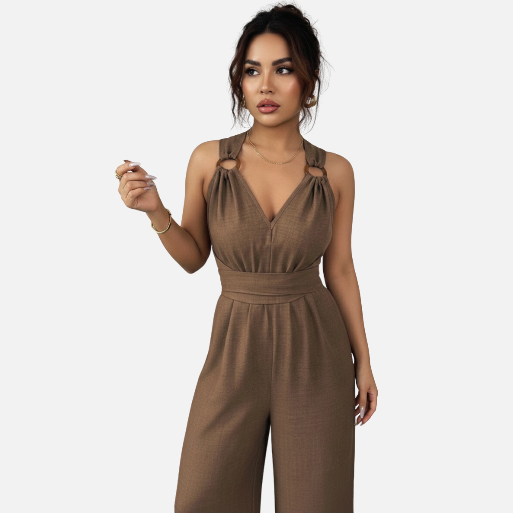 Laurior | Combinaison habillée dos nu pour femme, coupe large