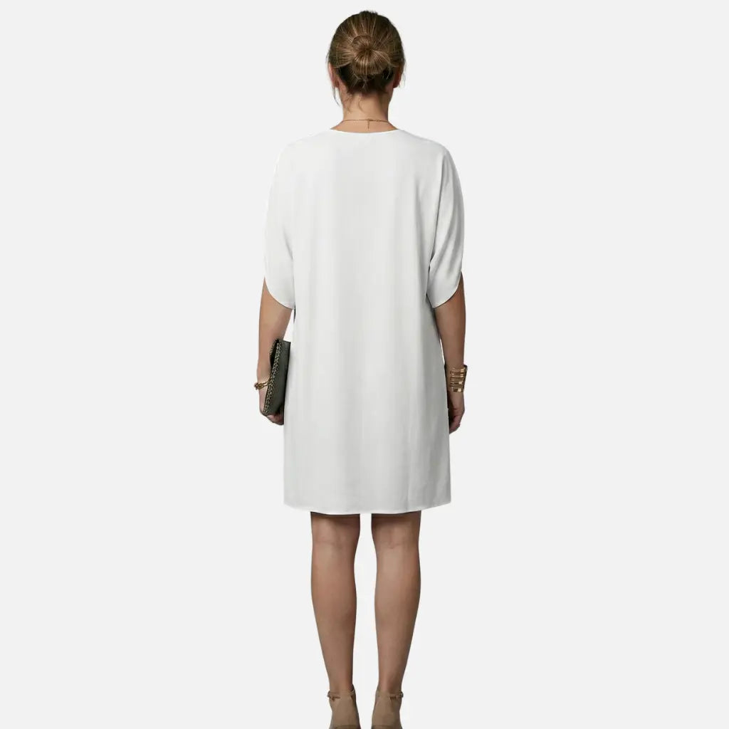 Laurior | Robe midi plissée élégante à col en V pour femme