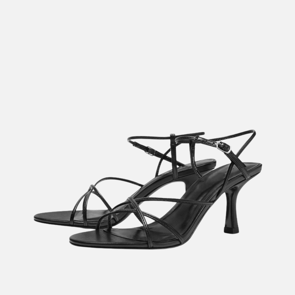 Laurior | Sandales à talon fin pour femme à bout ouvert pour tenue de soirée