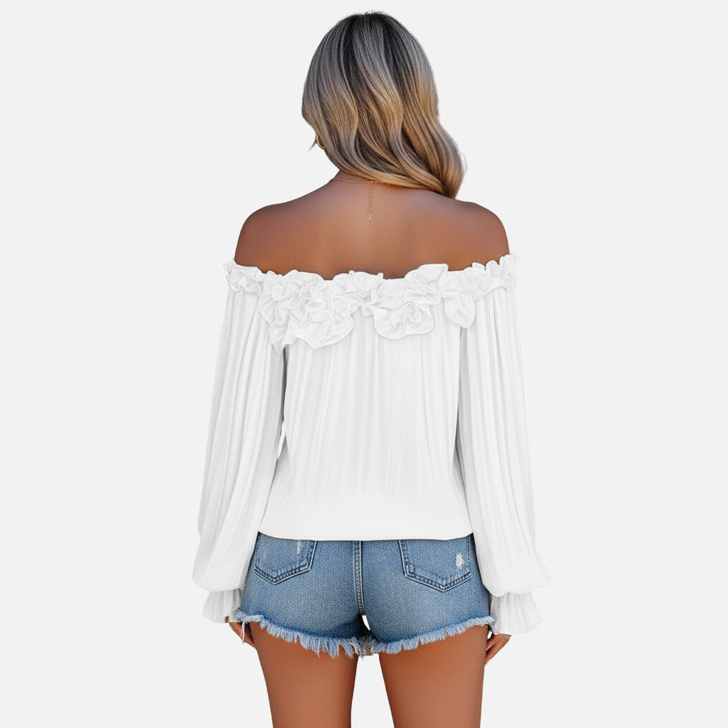 Laurior | Chemisier à manches volantées pour femme Haut ample décontracté