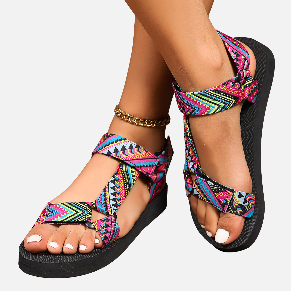 Laurior | Sandales plates pour femmes en fibres naturelles, confortables pour l'été