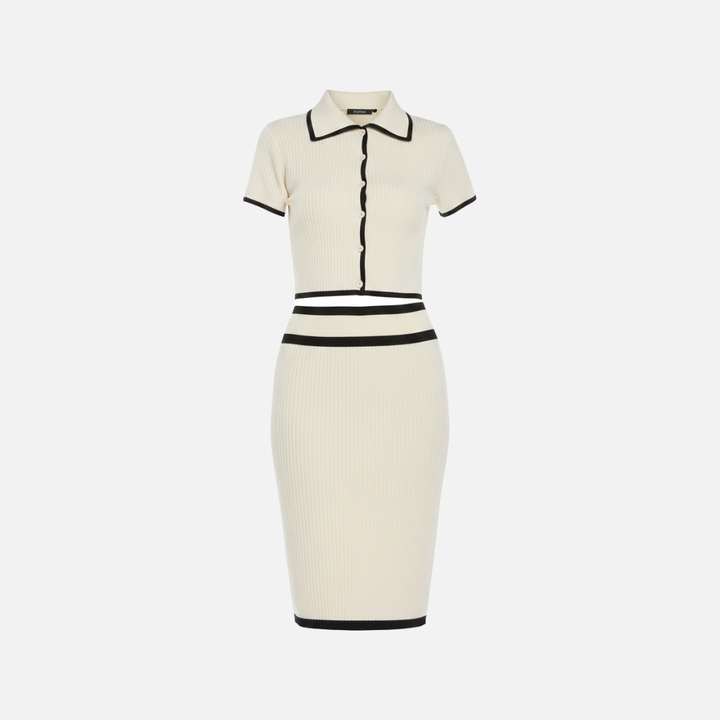 Laurior | Ensemble deux pièces élégant en tricot noir pour femme