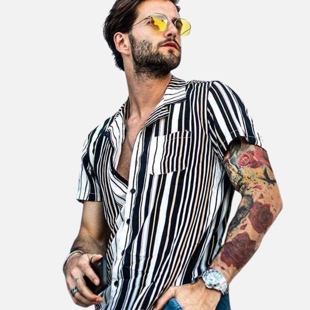 Laurior | Chemise hawaïenne légère pour homme pour vacances à la plage