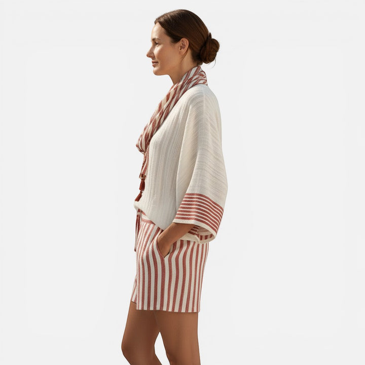 Laurior | Ensemble lounge pour femme avec écharpe – Coupe décontractée