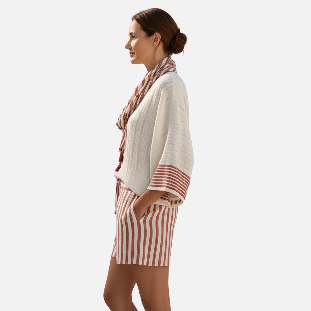 Laurior | Ensemble lounge pour femme avec écharpe – Coupe décontractée