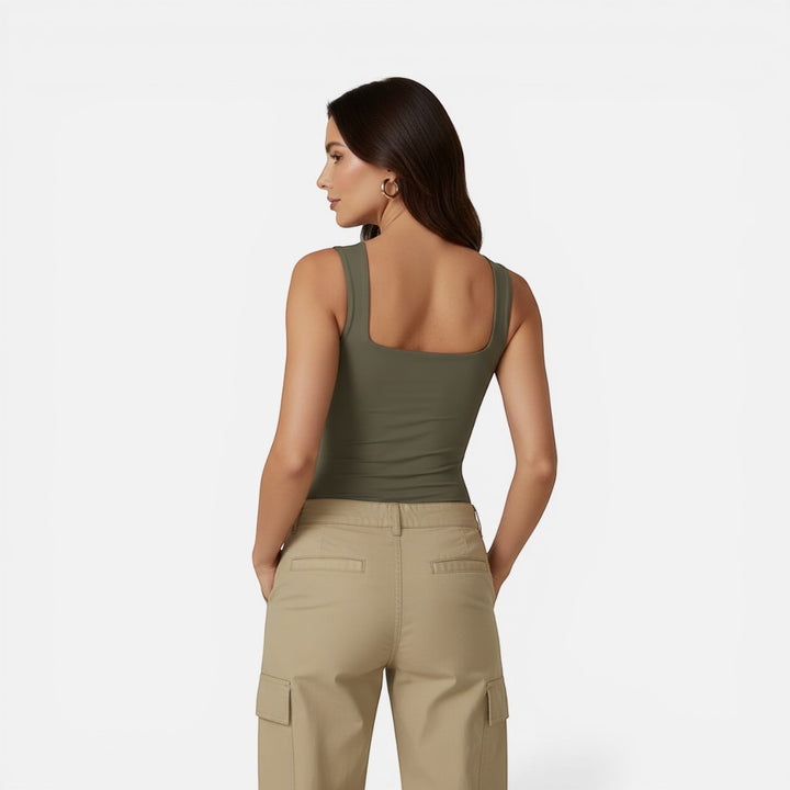 Laurior | Débardeur slim fit à encolure carrée pour femme, idéal pour l'été