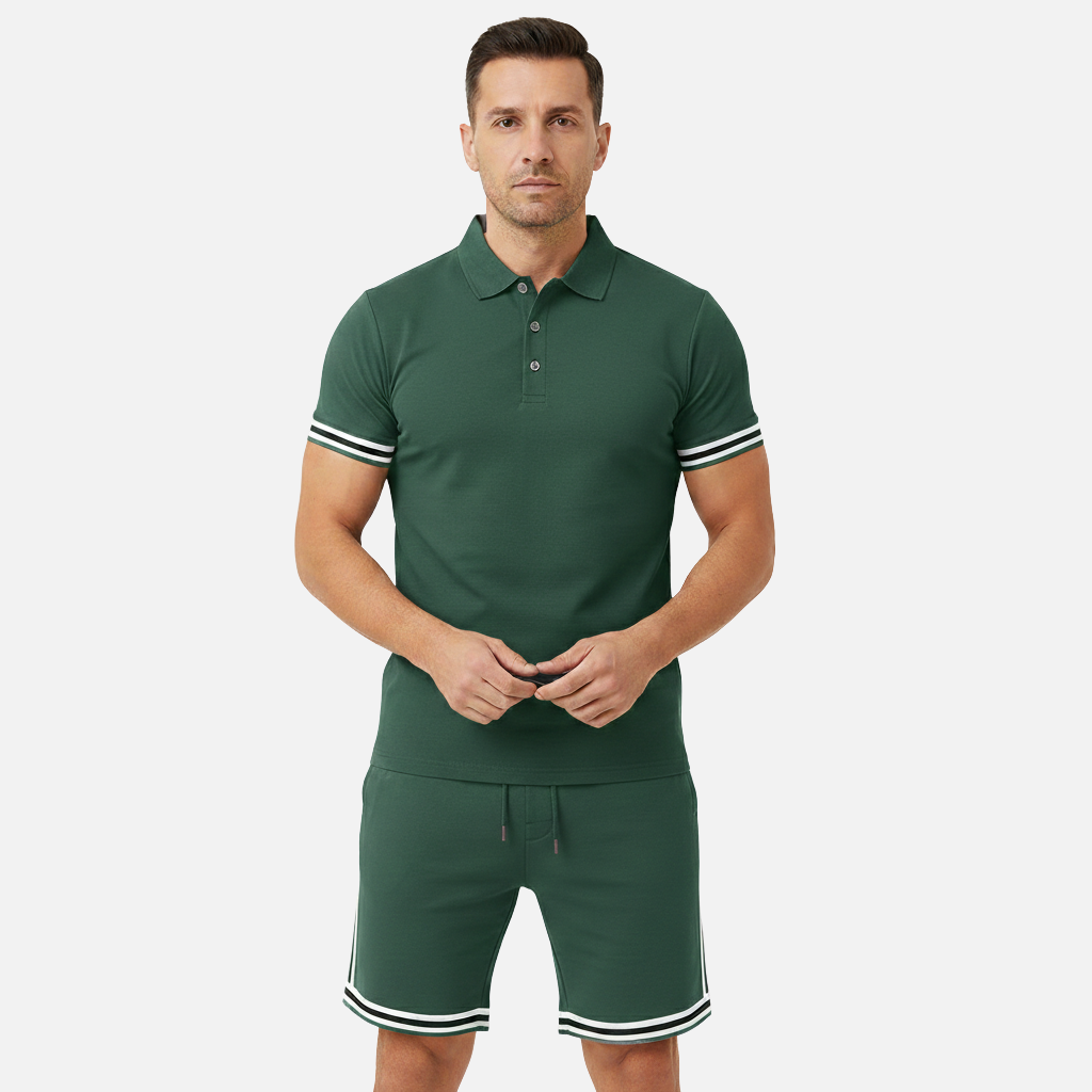 Laurior | Ensemble assorti polo et short d'été pour homme  tenue décontractée