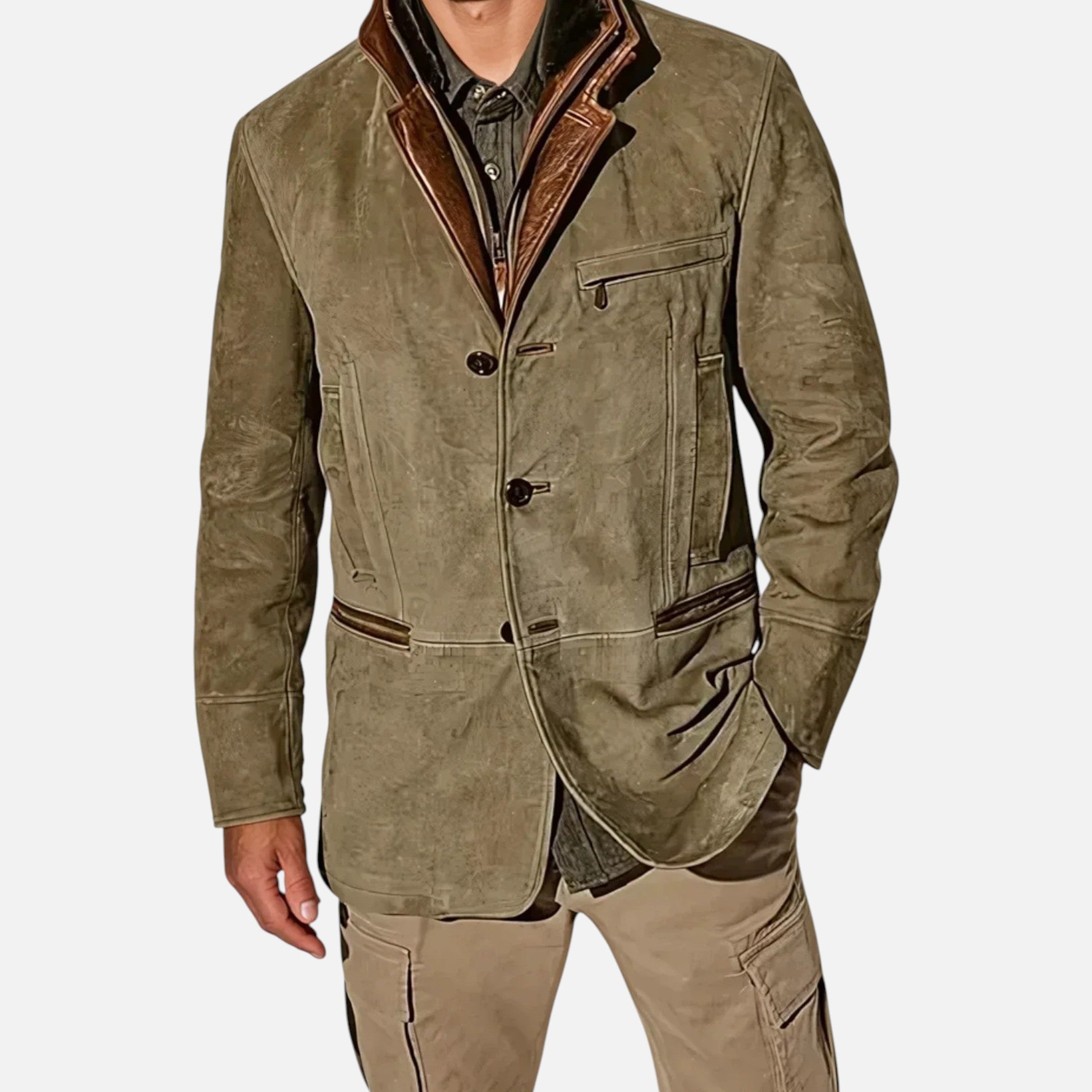 Laurior | Veste Homme Vintage Classique d’Automne