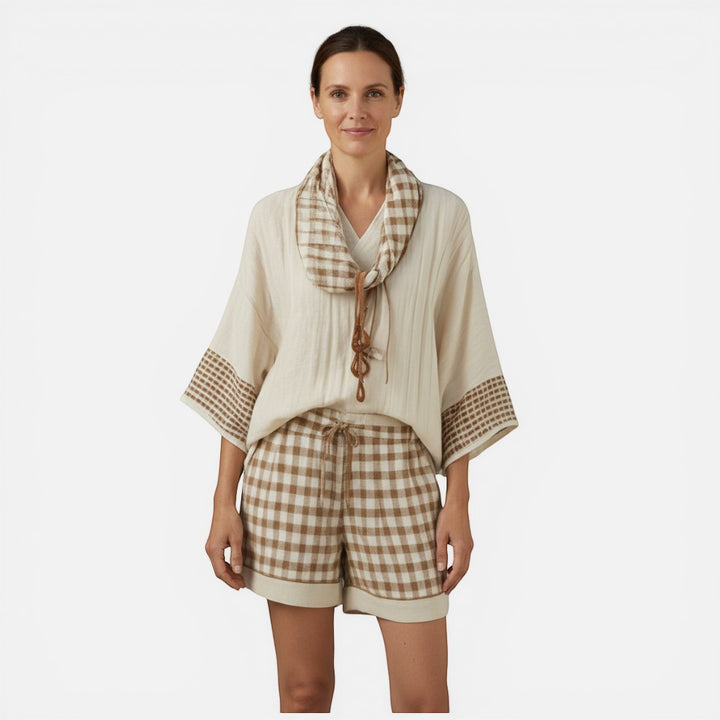 Laurior | Ensemble lounge pour femme avec écharpe – Coupe décontractée