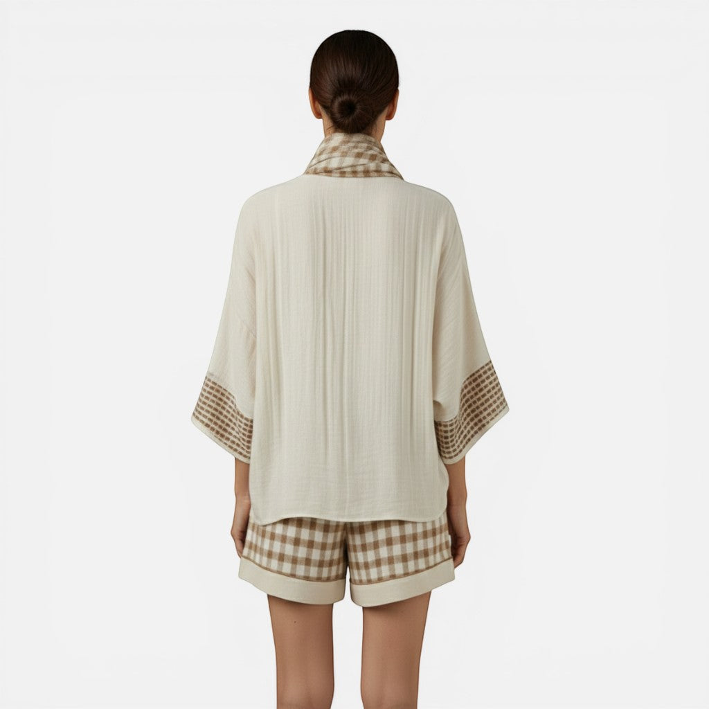 Laurior | Ensemble lounge pour femme avec écharpe – Coupe décontractée