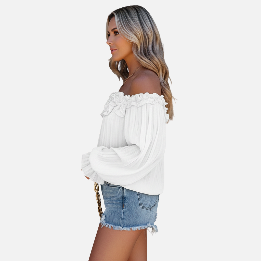 Laurior | Chemisier à manches volantées pour femme Haut ample décontracté