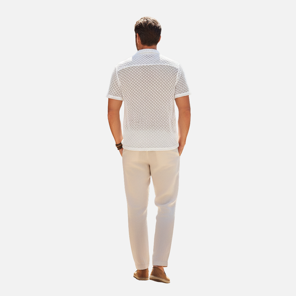 Laurior | Chemise en maille de luxe pour homme Vêtements de plage d'été respirants