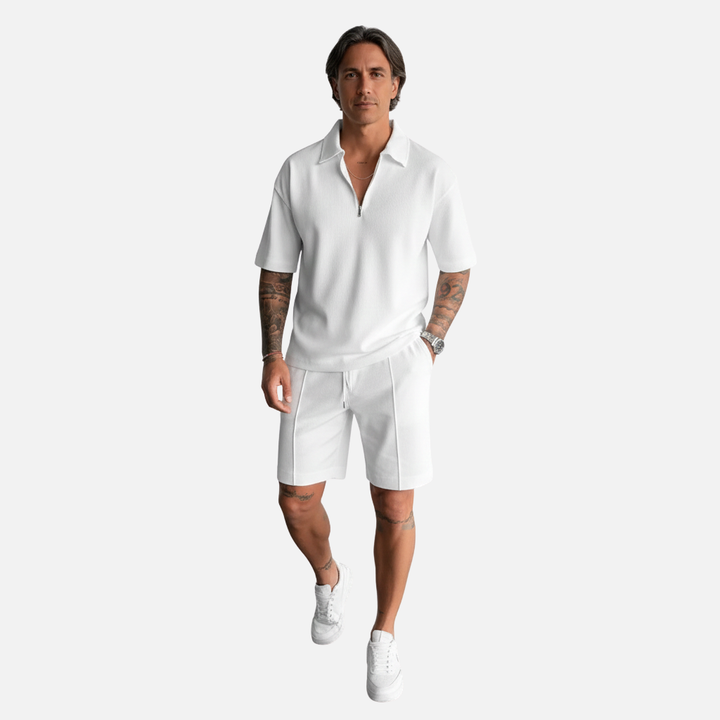 Laurior | Ensemble polo et short légers pour homme coupe décontractée