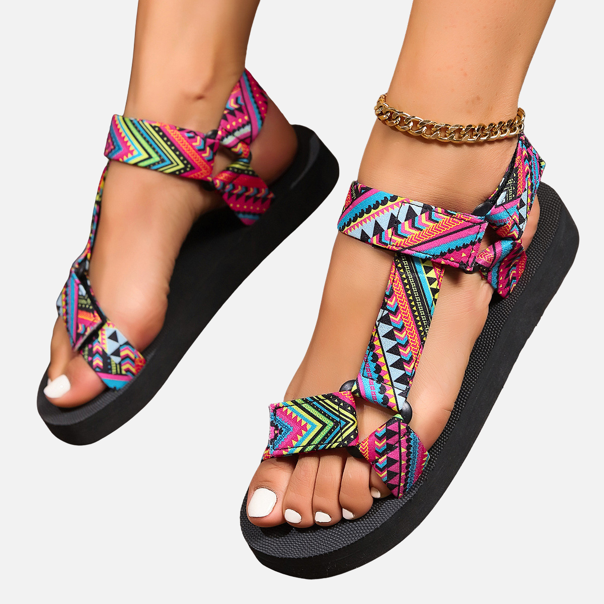 Laurior | Sandales plates pour femmes en fibres naturelles, confortables pour l'été