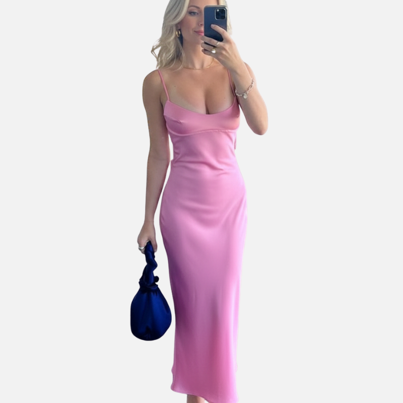Laurior | Robe de soirée en satin pour femme, coupe élégante, dos nu