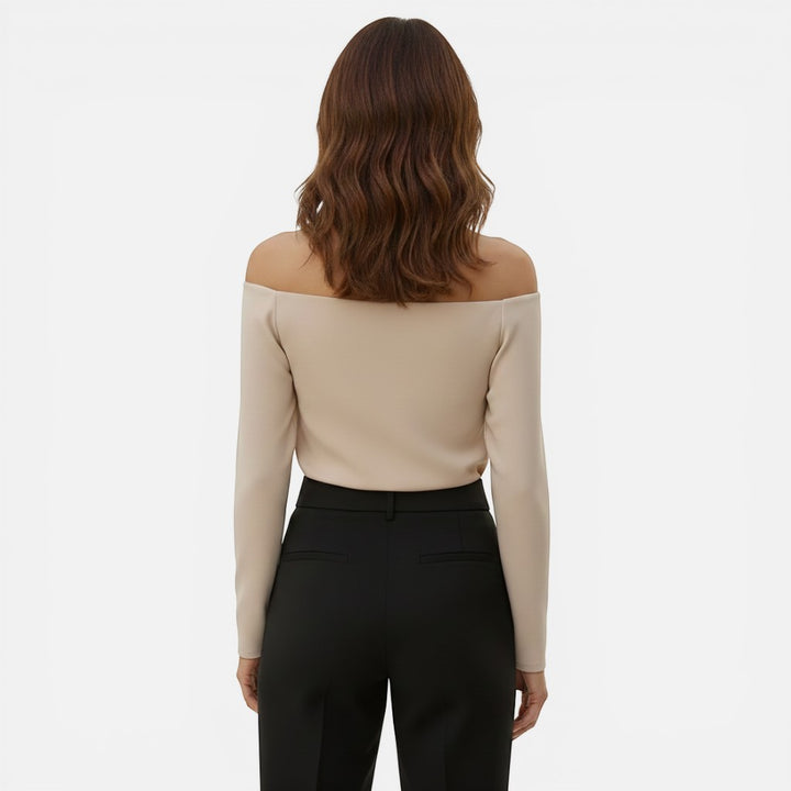 Laurior | Chemisier à manches longues et col bénitier pour femme, pour le printemps