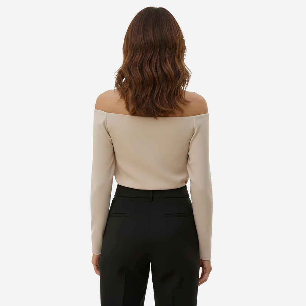 Laurior | Chemisier à manches longues et col bénitier pour femme, pour le printemps