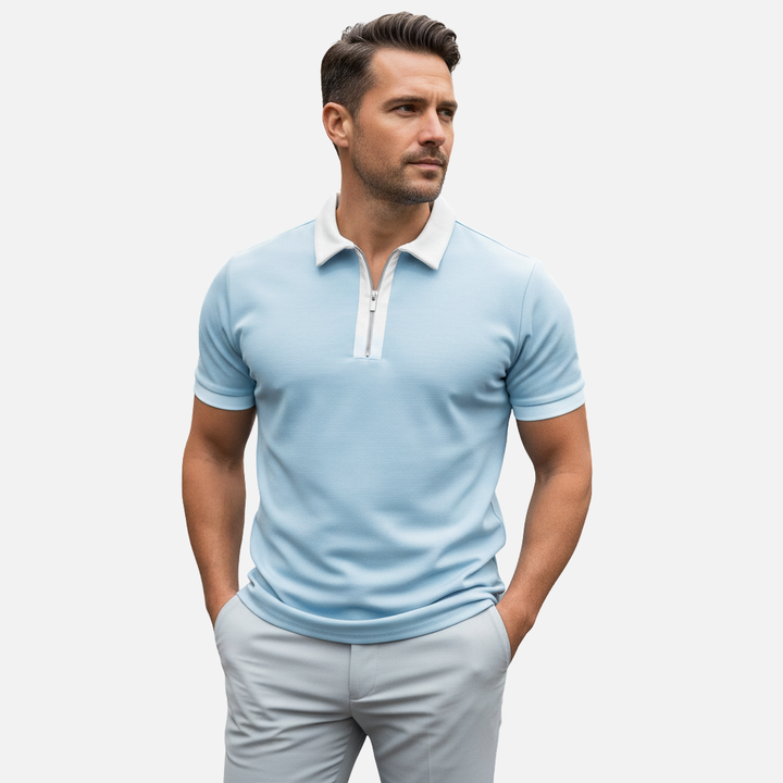 Laurior | Polo à manches courtes pour homme en coton léger décontracté