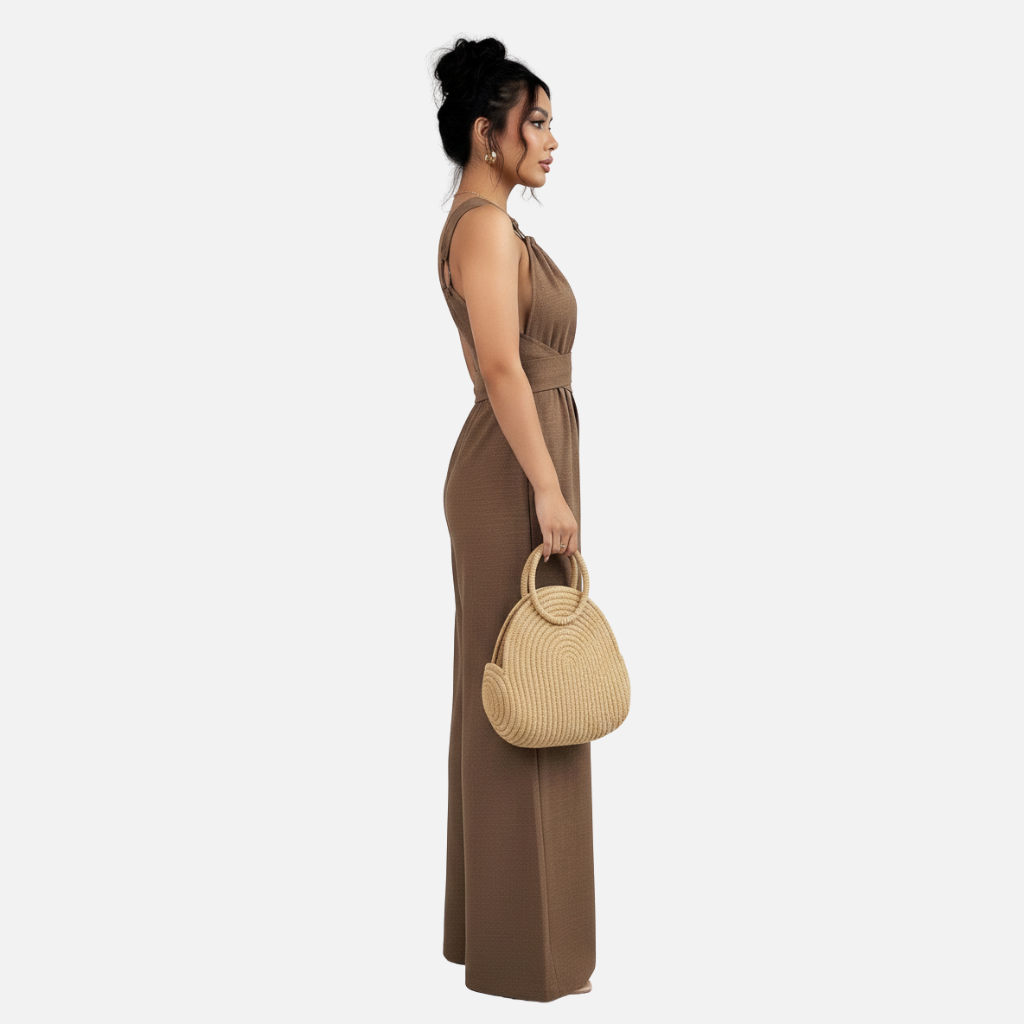 Laurior | Combinaison habillée dos nu pour femme, coupe large