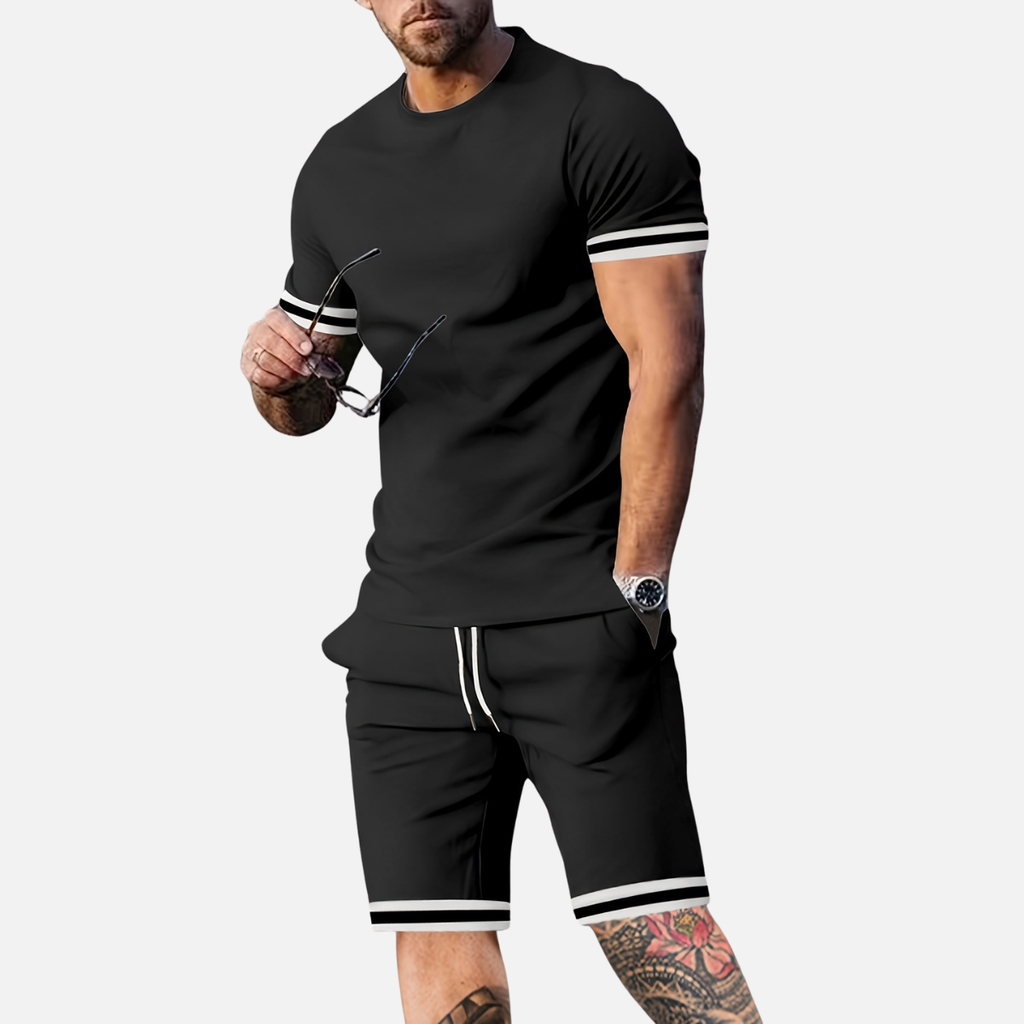 Laurior | Ensemble d’Été Deux Pièces Décontracté Coupe Slim pour Homme