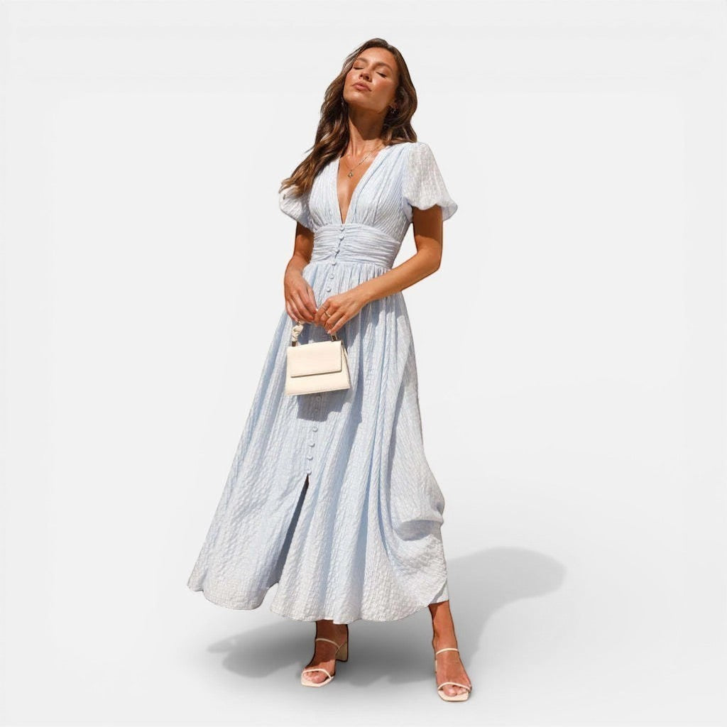 Laurior | Robe Midi Femme Décontractée Élégante Tissu Doux Confort Quotidien