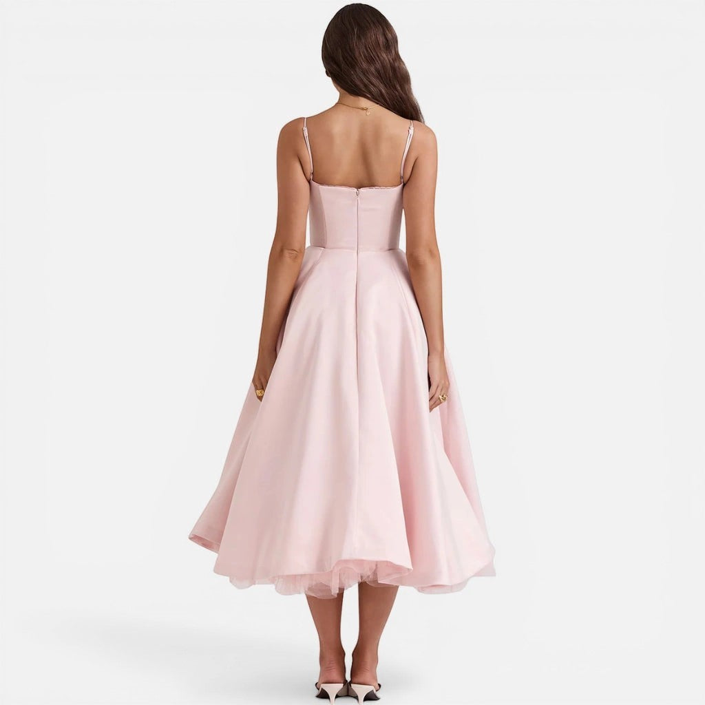 Laurior | Robe longue en satin pour femme, coupe élégante, tenue de soirée formelle