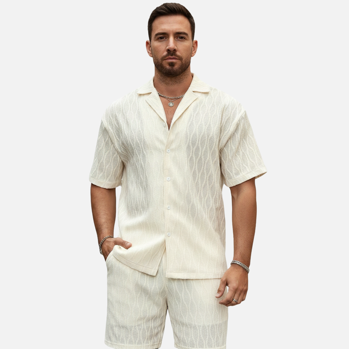 Laurior | Ensemble deux pièces pour homme pour l'été chemise légère et short