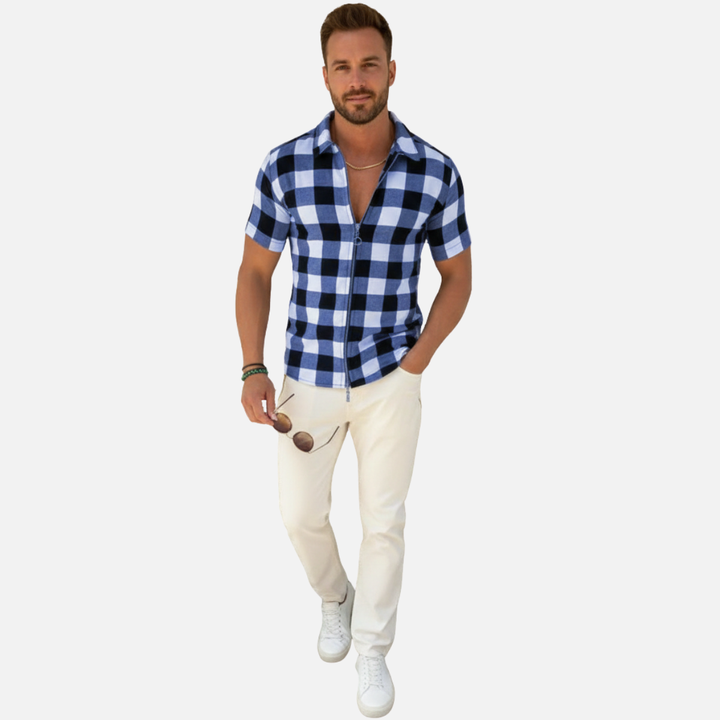 Laurior | Chemise à carreaux légère pour homme en acétate – été