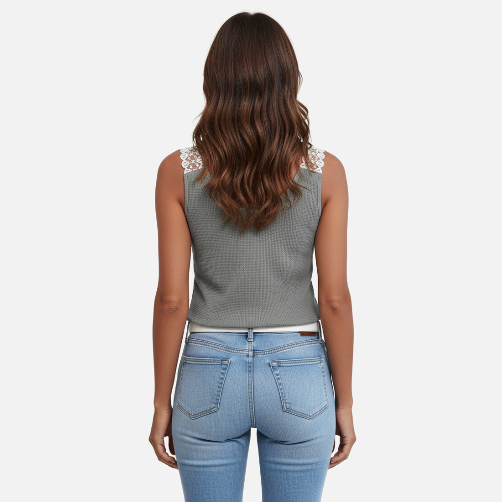 Laurior | Débardeur sans manches en dentelle pour femme, tenue décontractée pour l'été