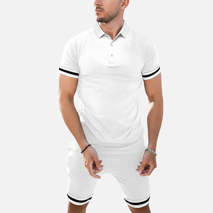 Laurior | Ensemble assorti polo et short d'été pour homme  tenue décontractée