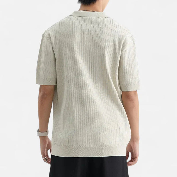 Laurior | Polo en Maille à Manches Courtes – Raffinement Côtelé et Style "Old Money" Homme