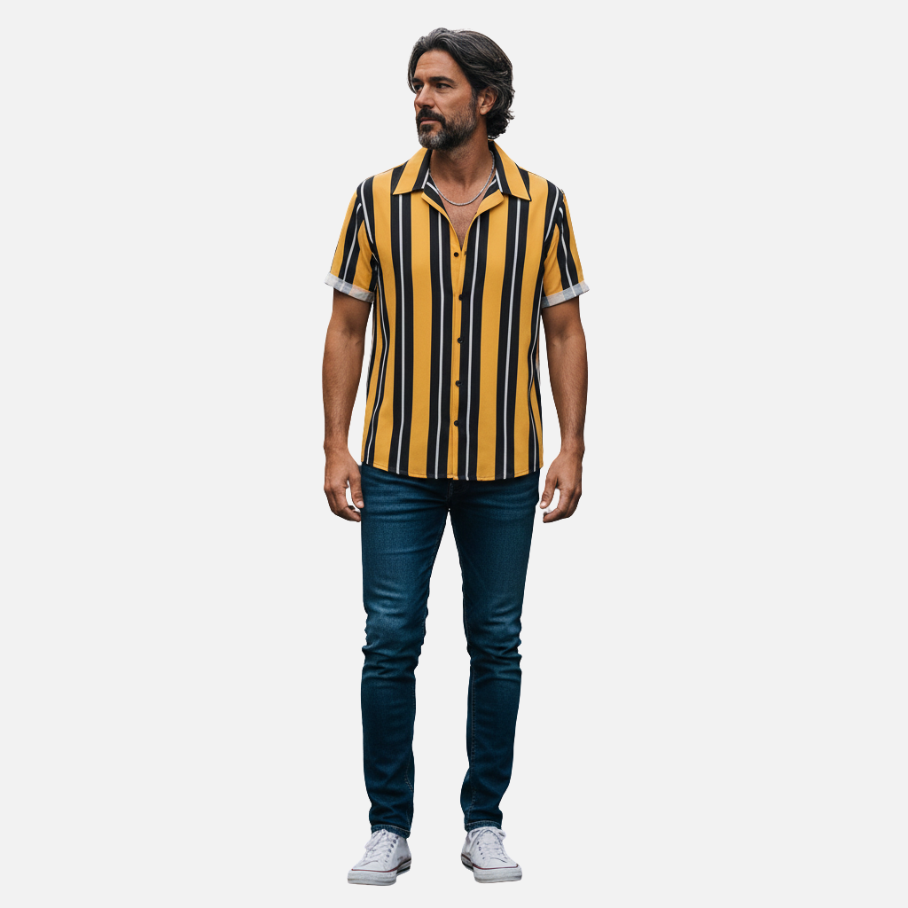 Laurior | Chemise d'été en coton pour homme – Coupe ample, style décontracté et respirant