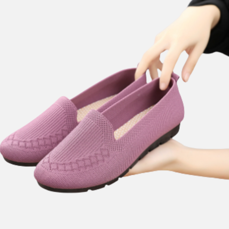 Laurior | Mocassins Femme en Coton Maille Souple Faciles à Enfiler
