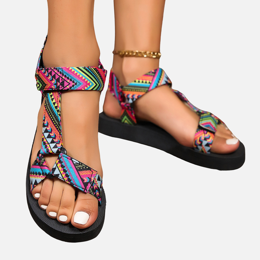 Laurior | Sandales plates pour femmes en fibres naturelles, confortables pour l'été