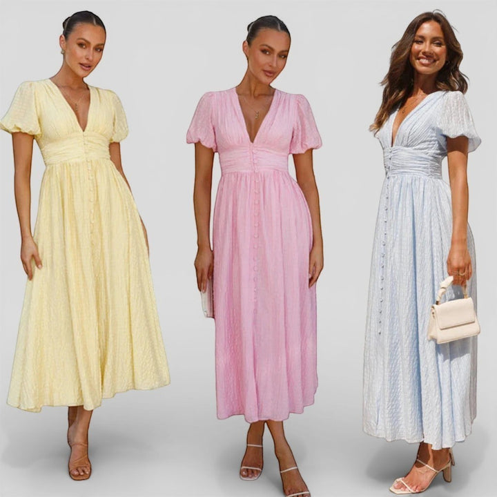 Laurior | Robe Midi Femme Décontractée Élégante Tissu Doux Confort Quotidien