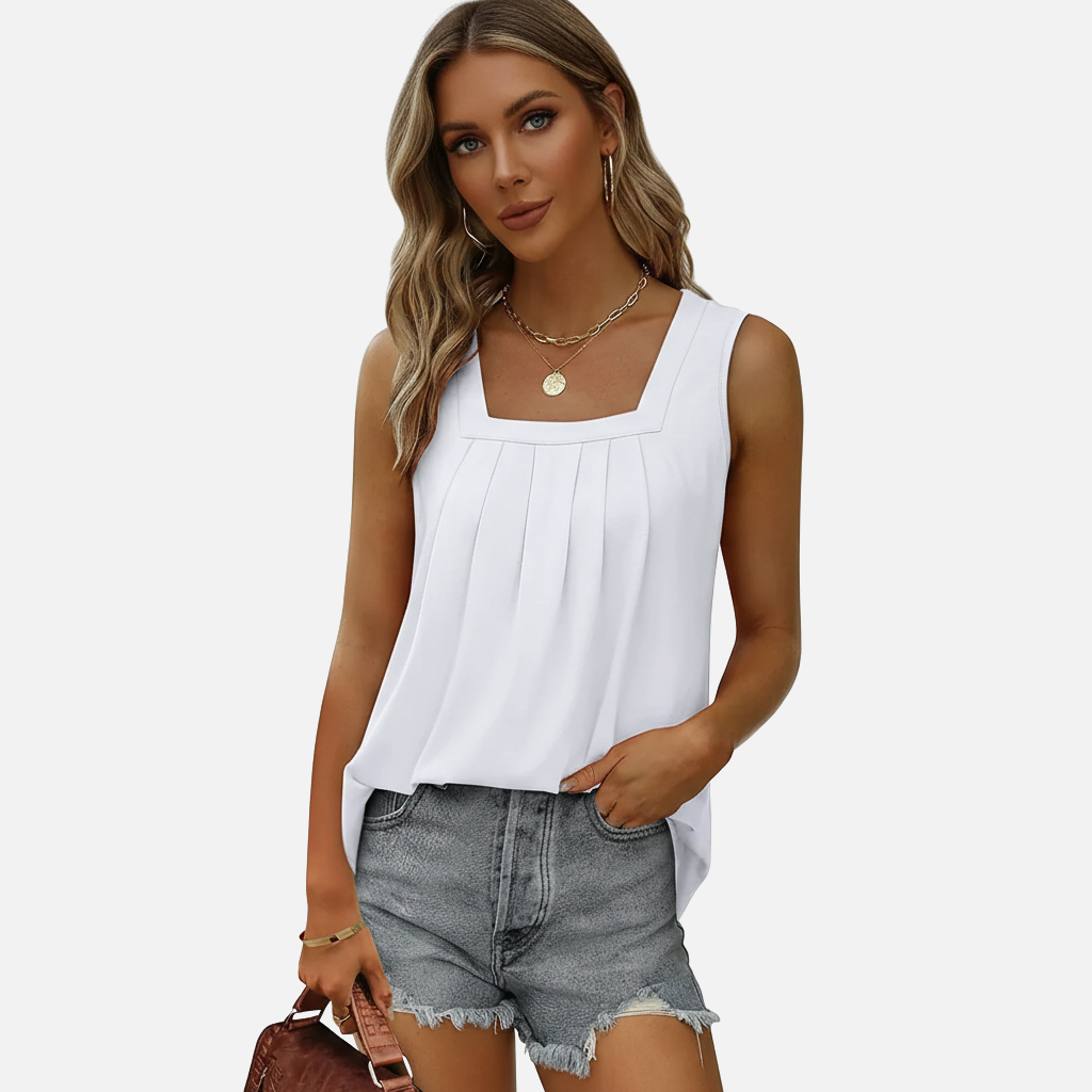 Laurior | Débardeur ample à encolure carrée pour femme, chemise d'été