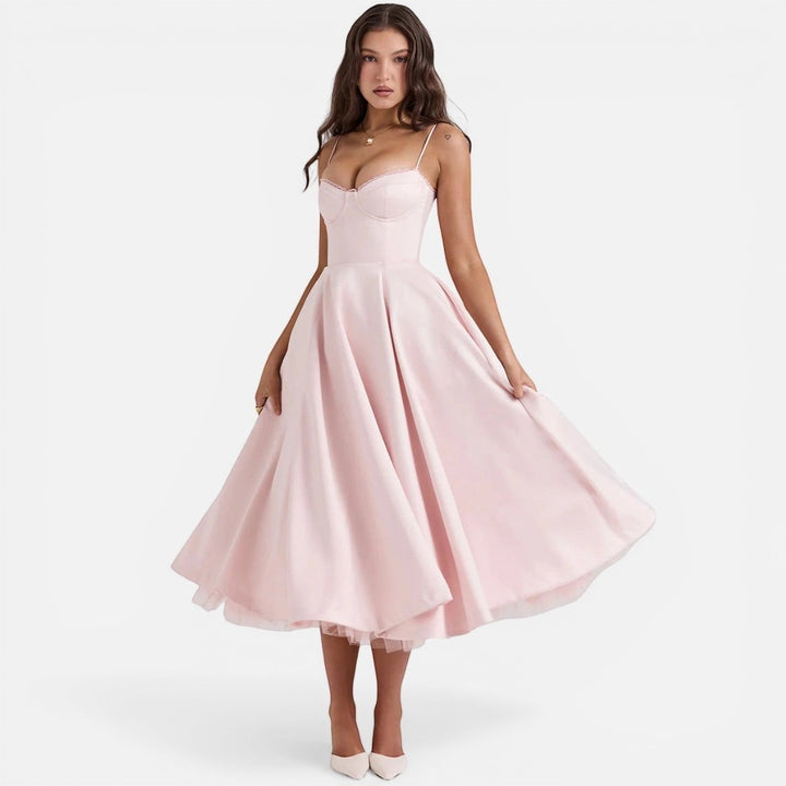 Laurior | Robe longue en satin pour femme, coupe élégante, tenue de soirée formelle