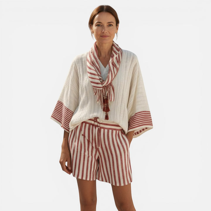 Laurior | Ensemble lounge pour femme avec écharpe – Coupe décontractée